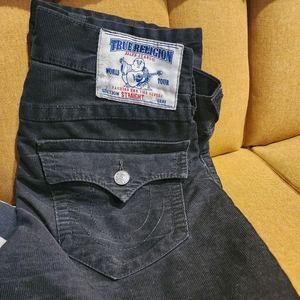 Rare womens black courdory true religion pants